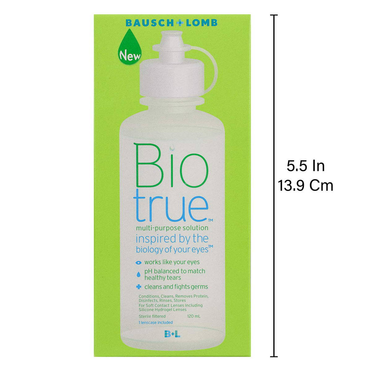Bio True Multi-Purpose Solution 120 ml | Multi Purposes Contact Solution | For Soft Contact lenses, Pack of 1 Bio True Multi-Purpose Solution 120 ml | Multi Purposes Contact Solution | For Soft Contact lenses, Pack of 1
