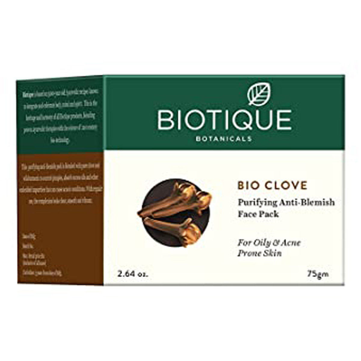 Biotique Bio Clove Purifying Anti-Blemish Face Pack 75 gm | Clove Oil | Reduces Acne & Blemishes | Controls Excess Oil | Give Vibrant & Smooth Skin | For Oily & Acne Prone Skin, Pack of 1 Biotique Bio Clove Purifying Anti-Blemish Face Pack 75 gm | Clove Oil | Reduces Acne & Blemishes | Controls Excess Oil | Give Vibrant & Smooth Skin | For Oily & Acne Prone Skin, Pack of 1