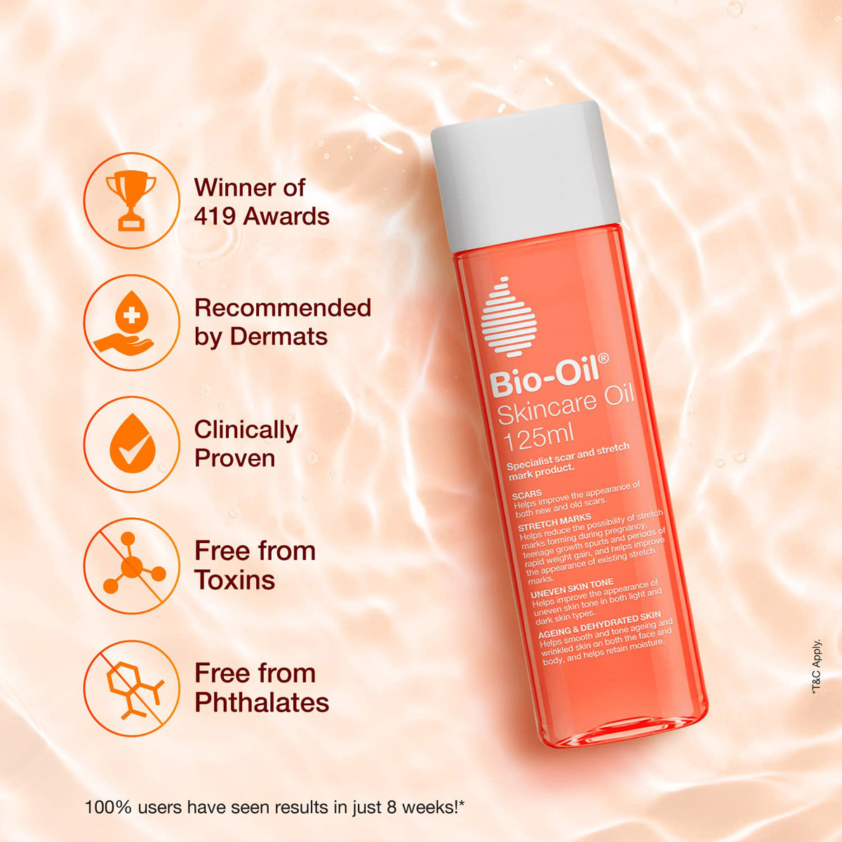 Bio-Oil 125 ml | Purcelin Oil | Treat Scars & Stretch Marks | Uneven Skin Tone | Dehydrated Skin, Pack of 1 Bio-Oil 125 ml | Purcelin Oil | Treat Scars & Stretch Marks | Uneven Skin Tone | Dehydrated Skin, Pack of 1