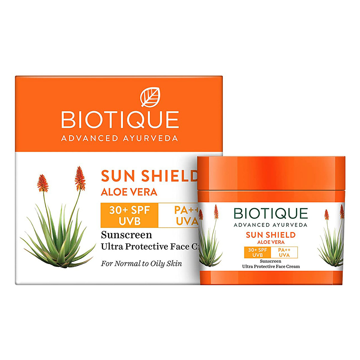 Biotique Sun Shield Aloe vera 30+ SPF UVB Sunscreen Ultra Protectective Face Cream, 50 gm, Pack of 1 Biotique Sun Shield Aloe vera 30+ SPF UVB Sunscreen Ultra Protectective Face Cream, 50 gm, Pack of 1