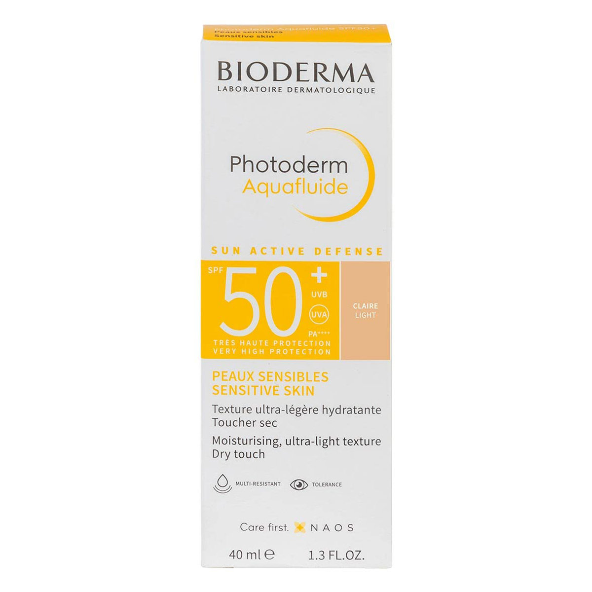 Bioderma Photoderm Aquafluide Claire Light Cream 40 ml With Spf 50+ Pa++++ | UVA & UVB Protection | Sun Active Defense | Dry Touch | Ultra Light Texture | multi Resistant | For Sensitive Skin, Pack of 1 Bioderma Photoderm Aquafluide Claire Light Cream 40 ml With Spf 50+ Pa++++ | UVA & UVB Protection | Sun Active Defense | Dry Touch | Ultra Light Texture | multi Resistant | For Sensitive Skin, Pack of 1