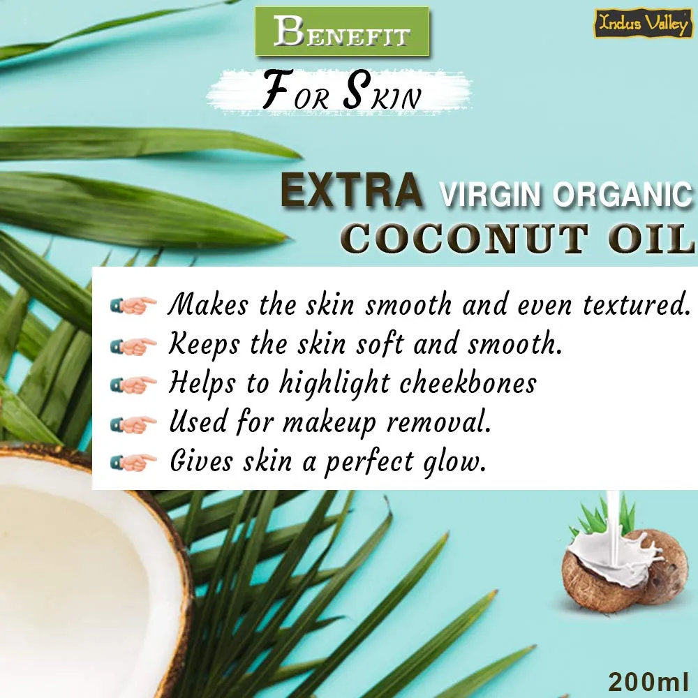 Indus Valley Bio Organic Extra Virgin Coconut Oil, 200 ml, Pack of 1 Indus Valley Bio Organic Extra Virgin Coconut Oil, 200 ml, Pack of 1