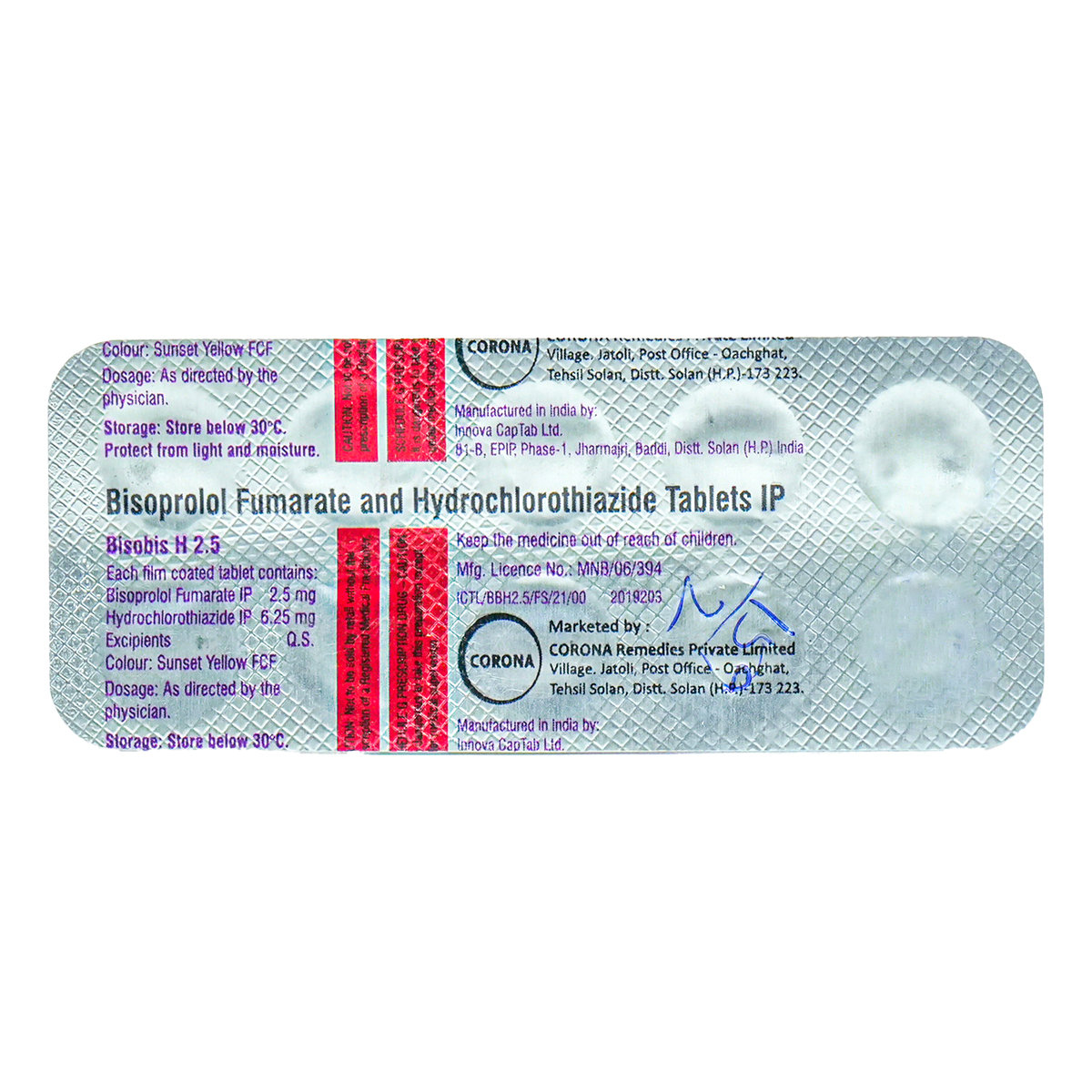 Bisobis H 2.5 Tablet 10's, Pack of 10 TABLETS Bisobis H 2.5 Tablet 10's, Pack of 10 TABLETS