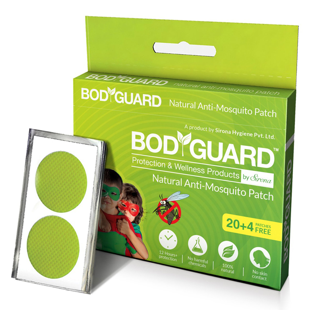 Bodyguard Premium Natural Anti-Mosquito Patches, 24 Count (20 + 4 Free), Pack of 1 Bodyguard Premium Natural Anti-Mosquito Patches, 24 Count (20 + 4 Free), Pack of 1