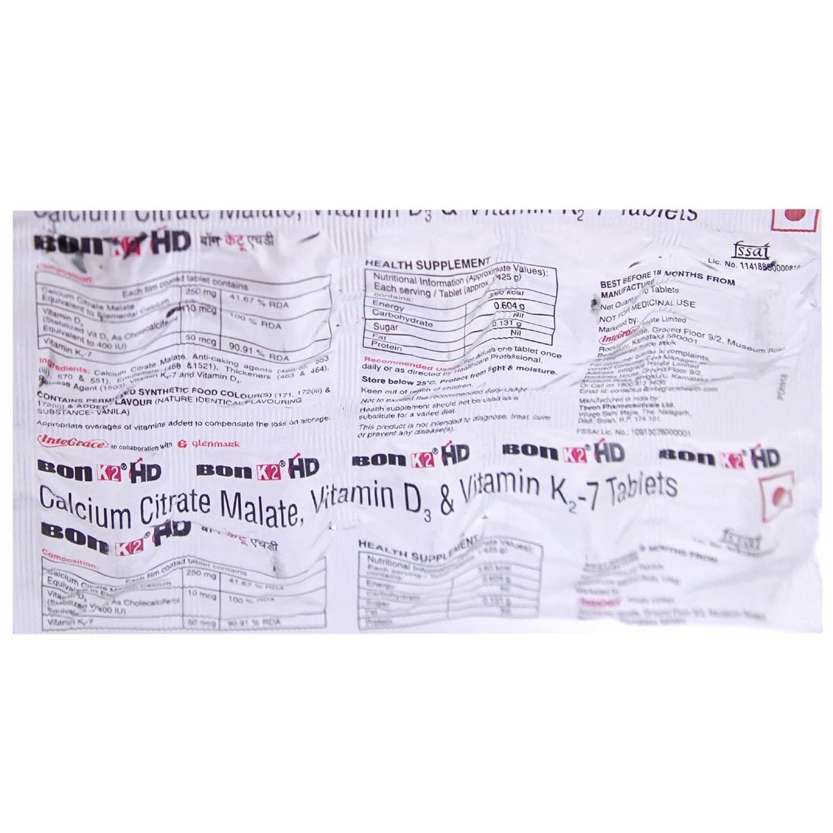 Bon K2 HD Tablet 10's, Pack of 10 TabletS Bon K2 HD Tablet 10's, Pack of 10 TabletS