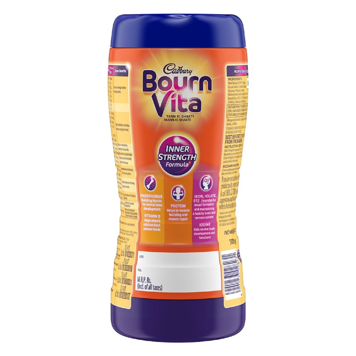 Cadbury Bournvita Nutrition Powder 500 gm Jar | Inner Strength Formula | For Strong Bones, Muscle & Active Brain | Nutritional Drink For Kids, Pack of 1 Cadbury Bournvita Nutrition Powder 500 gm Jar | Inner Strength Formula | For Strong Bones, Muscle & Active Brain | Nutritional Drink For Kids, Pack of 1