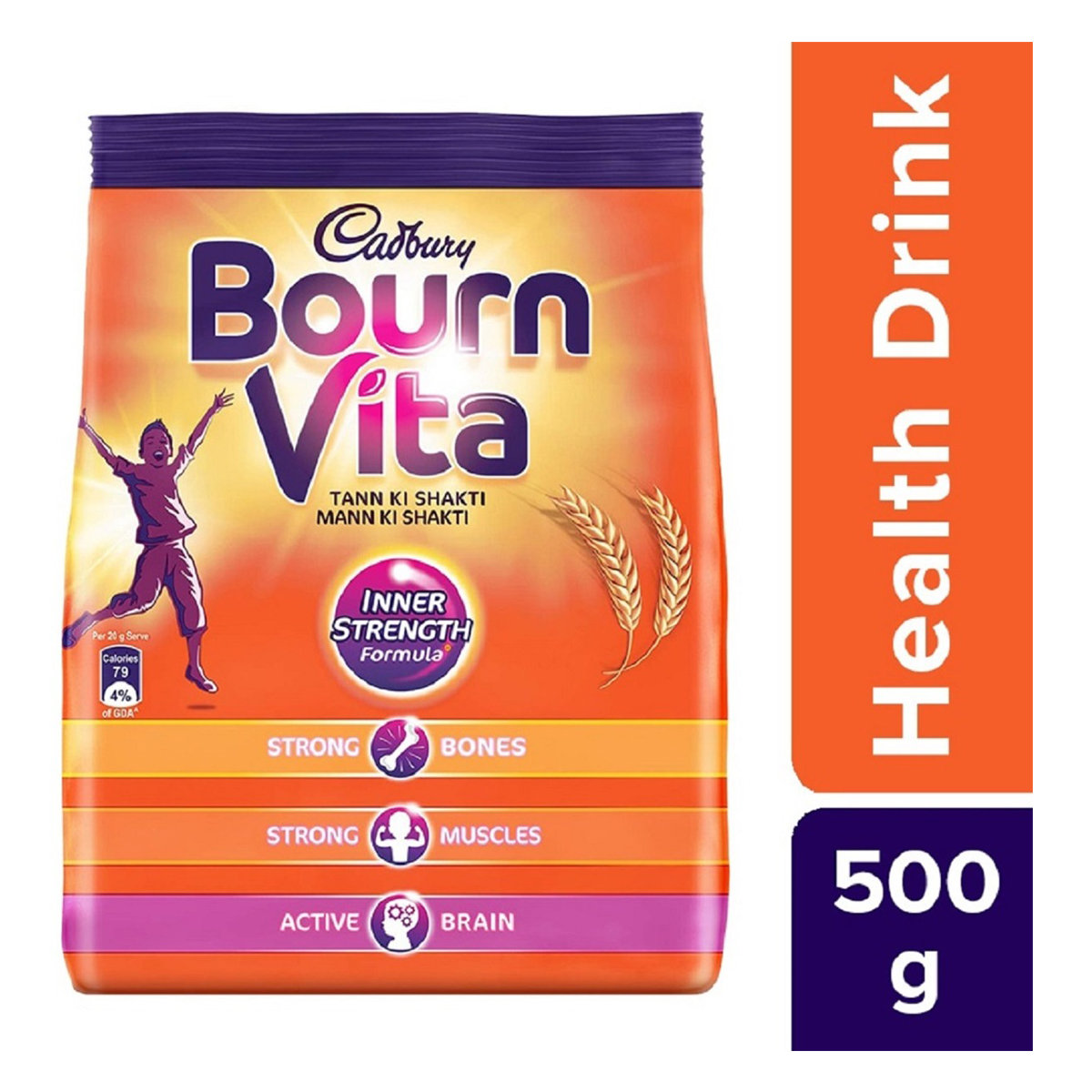 Cadbury Bournvita Nutrition Powder 500 gm Refill Pack | Inner Strength Formula | For Strong Bones, Muscle & Active Brain | Nutritional Drink For Kids, Pack of 1 Cadbury Bournvita Nutrition Powder 500 gm Refill Pack | Inner Strength Formula | For Strong Bones, Muscle & Active Brain | Nutritional Drink For Kids, Pack of 1