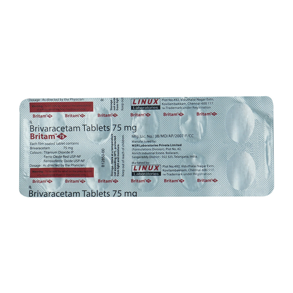 Britam 75 mg Tablet 10's, Pack of 10 TabletS Britam 75 mg Tablet 10's, Pack of 10 TabletS