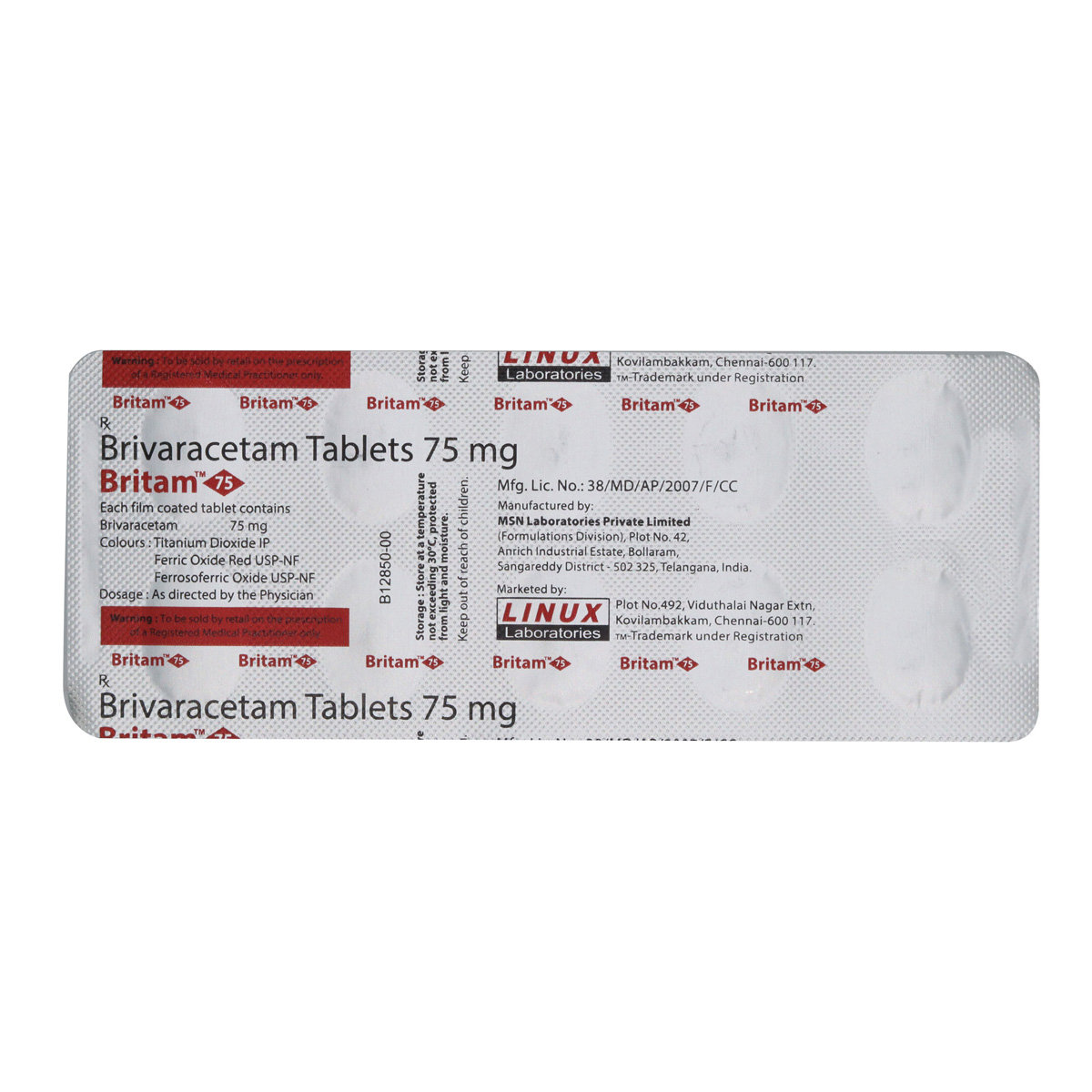 Britam 75 mg Tablet 10's, Pack of 10 TabletS Britam 75 mg Tablet 10's, Pack of 10 TabletS