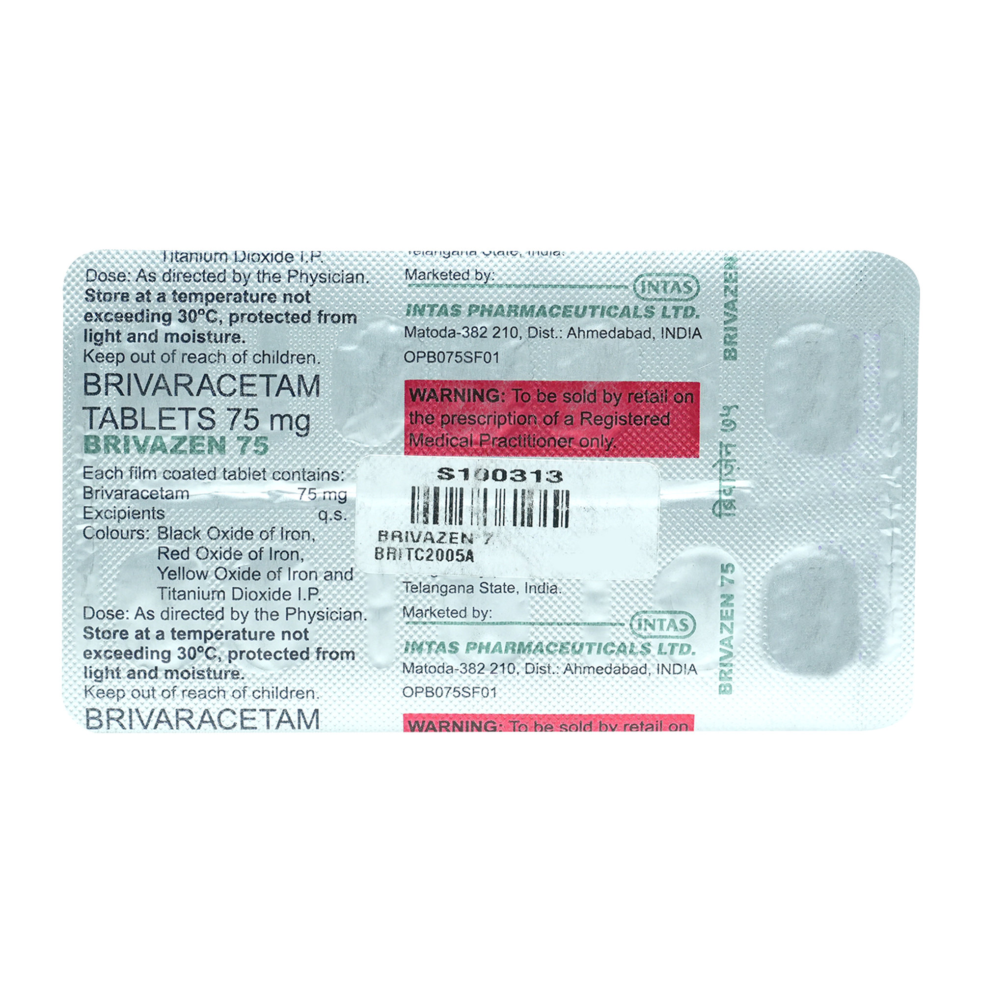 Brivazen 75 Tablet 10's, Pack of 10 TABLETS Brivazen 75 Tablet 10's, Pack of 10 TABLETS