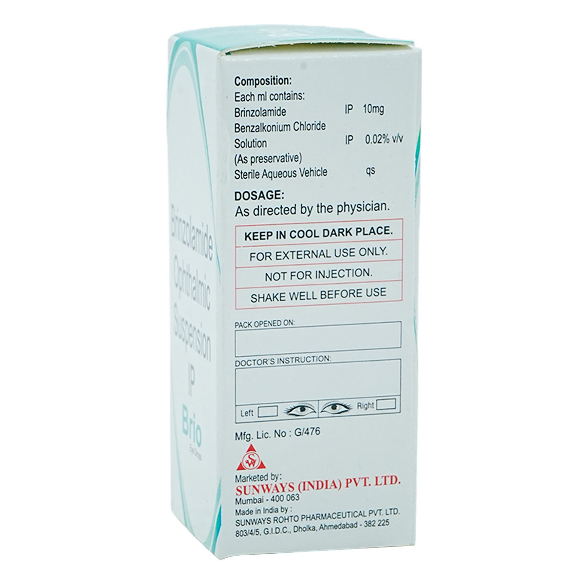 Brio Eye Drops 5 ml, Pack of 1 EYE DROPS Brio Eye Drops 5 ml, Pack of 1 EYE DROPS