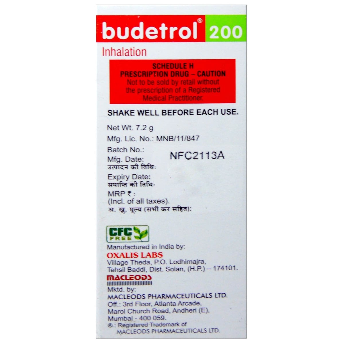 Budetrol 200 Inhaler 120 mdi, Pack of 1 INHALER Budetrol 200 Inhaler 120 mdi, Pack of 1 INHALER