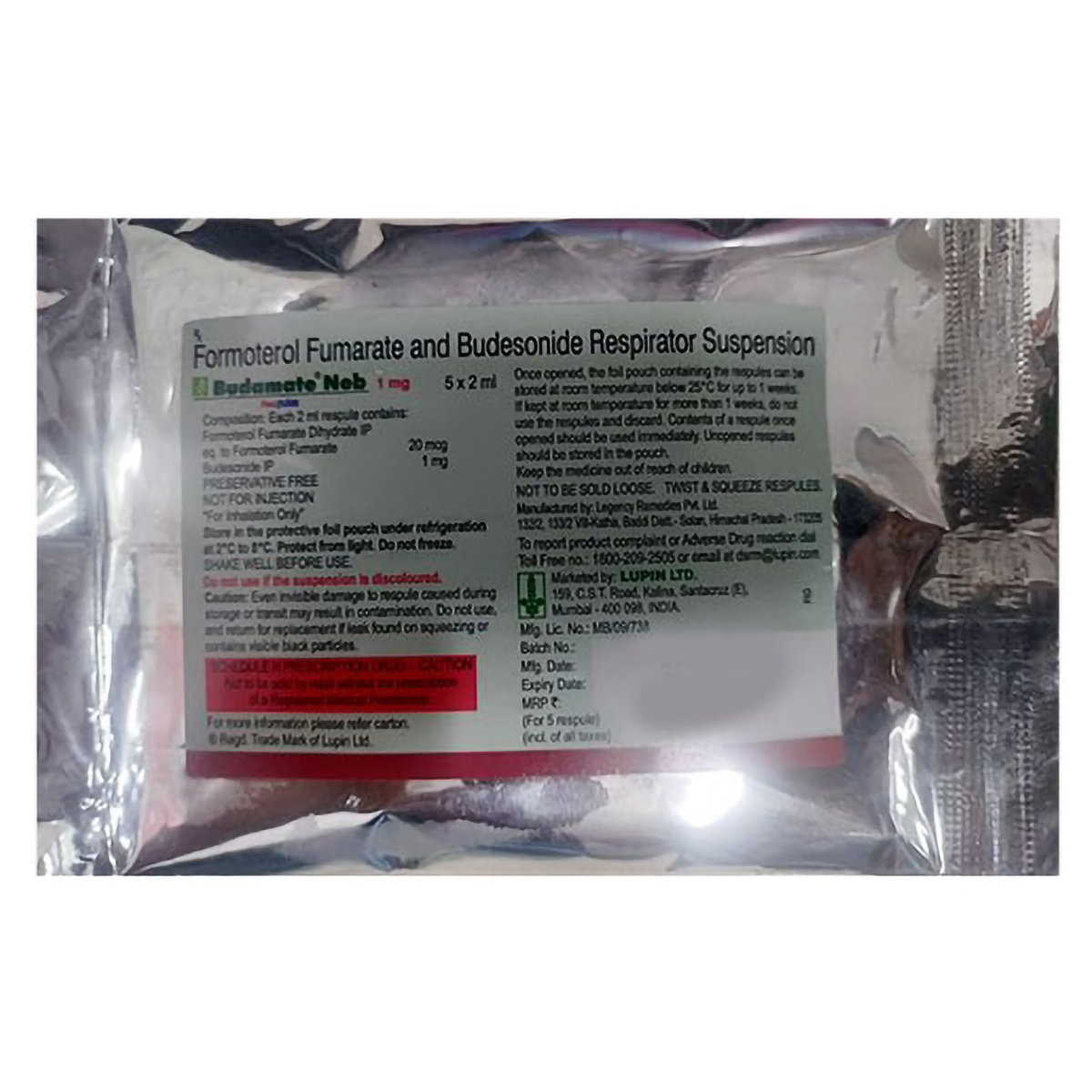 Budamate Neb 1 mg Respules 5 x 2 ml, Pack of 5 RESPULESS Budamate Neb 1 mg Respules 5 x 2 ml, Pack of 5 RESPULESS