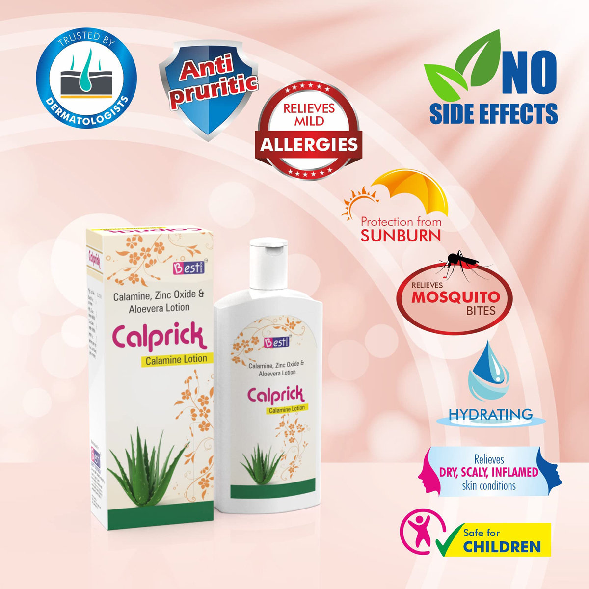 Calprick Calamine Lotion 100 ml, Pack of 1 Calprick Calamine Lotion 100 ml, Pack of 1