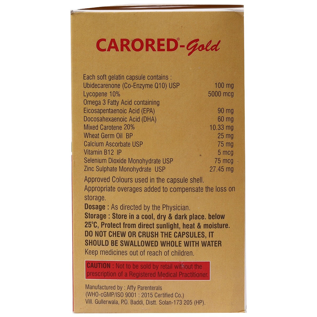 Carored Gold Capsule 10's, Pack of 10 Carored Gold Capsule 10's, Pack of 10