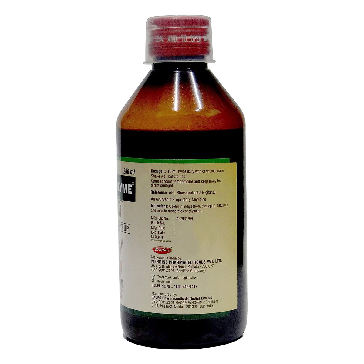 Mendine Carmozyme Roots Syrup, 200 ml, Pack of 1 Mendine Carmozyme Roots Syrup, 200 ml, Pack of 1