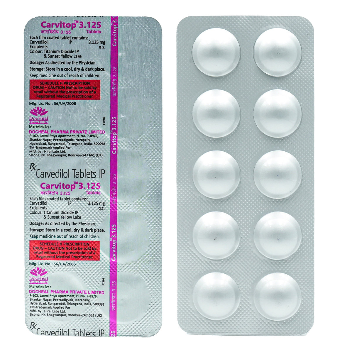 Carvitop 3.125 Tablet 10's, Pack of 10 TABLETS Carvitop 3.125 Tablet 10's, Pack of 10 TABLETS