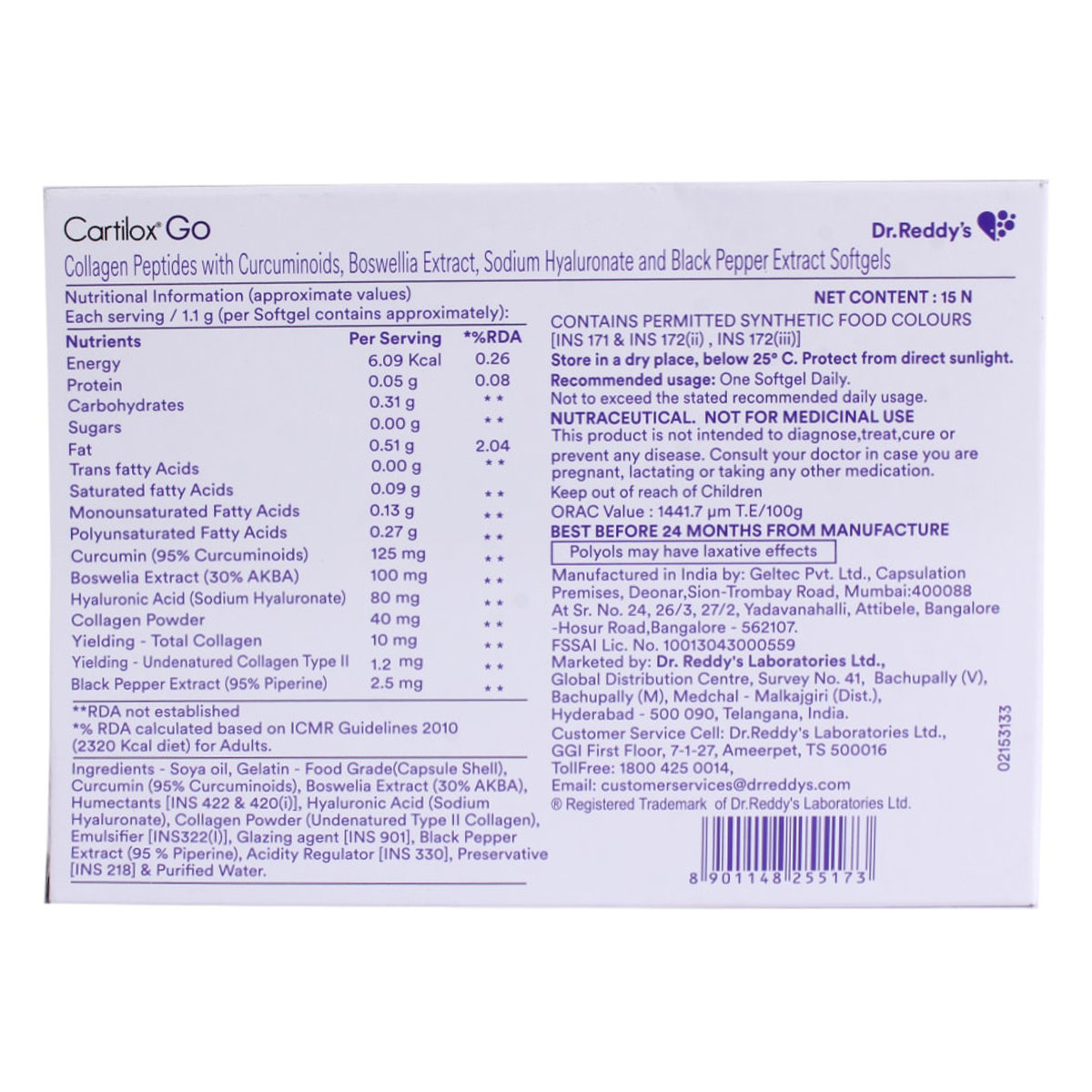 Cartilox Go Softgels Capsule 15's, Pack of 15 Cartilox Go Softgels Capsule 15's, Pack of 15