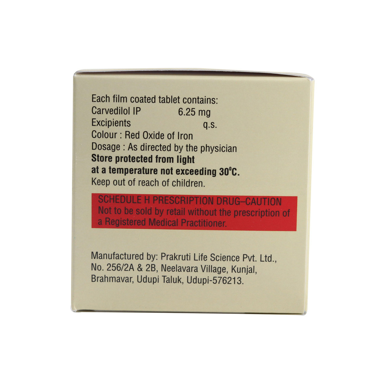 Carvistar 6.25 Tablet 15's, Pack of 15 TABLETS Carvistar 6.25 Tablet 15's, Pack of 15 TABLETS