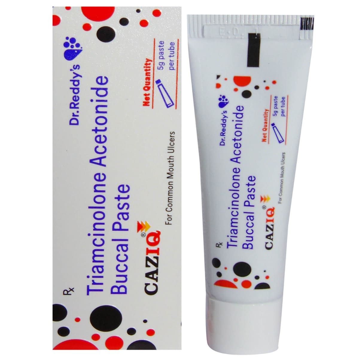 Caziq 0.1%W/W Mouth Ulcer Paste 5 gm, Pack of 1 Paste Caziq 0.1%W/W Mouth Ulcer Paste 5 gm, Pack of 1 Paste