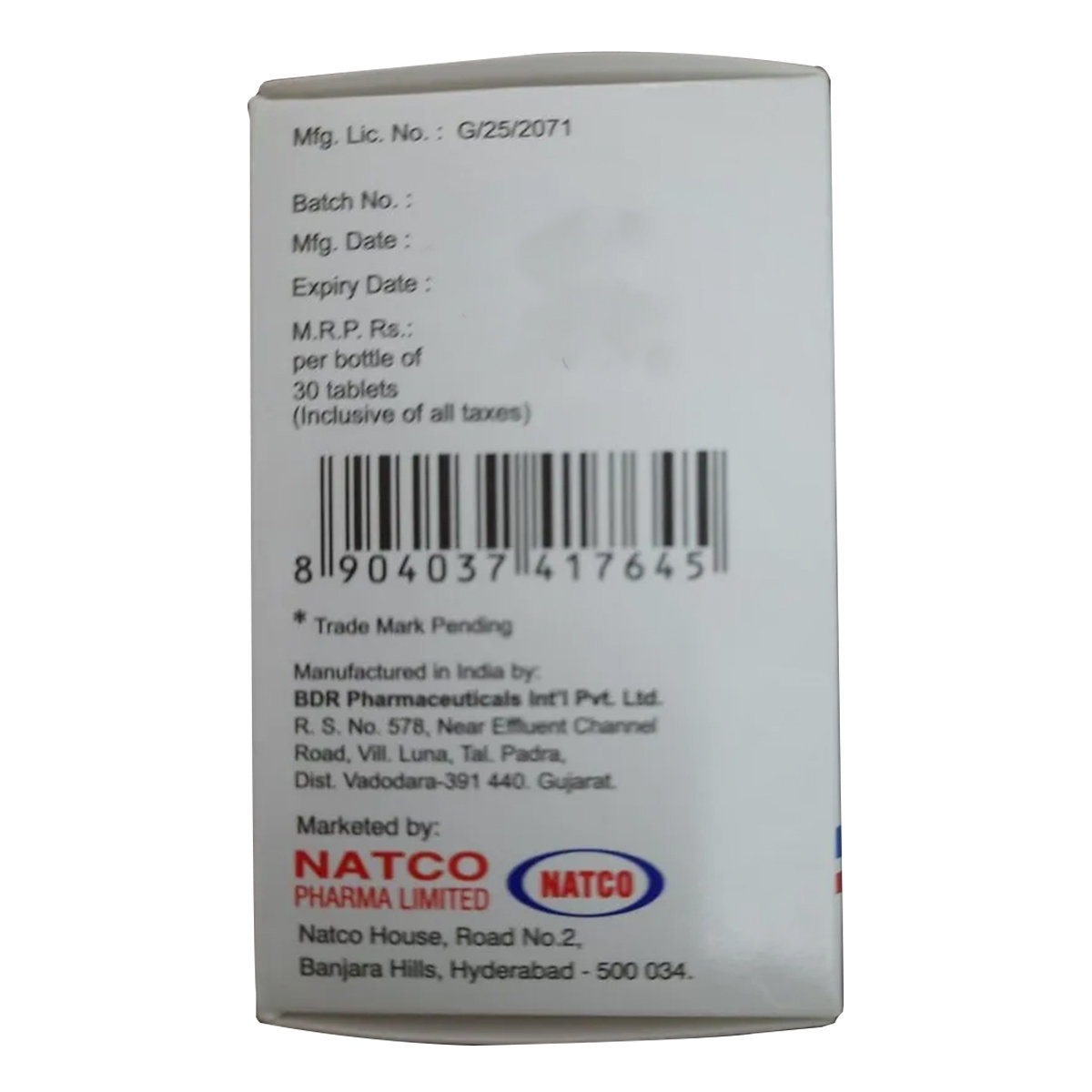 Cazanat 40Mg Tab 30'S, Pack of 1 TABLET Cazanat 40Mg Tab 30'S, Pack of 1 TABLET