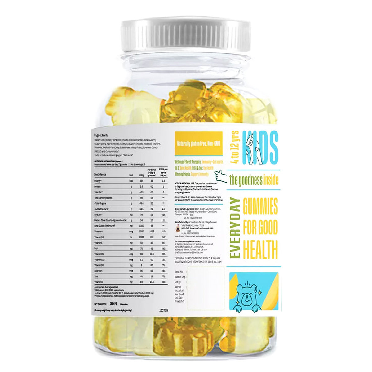 Celehealth Kidz Immuno Plus Pulpy Mango Flavour Gummies 30's, Pack of 1 Celehealth Kidz Immuno Plus Pulpy Mango Flavour Gummies 30's, Pack of 1