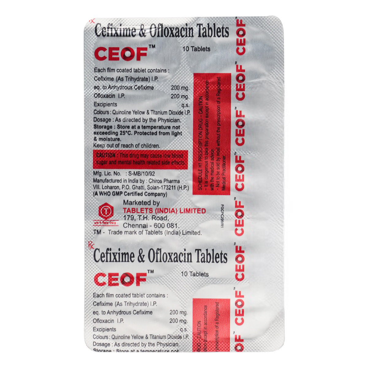 Ceof Tablet 10's, Pack of 10 TabletS Ceof Tablet 10's, Pack of 10 TabletS