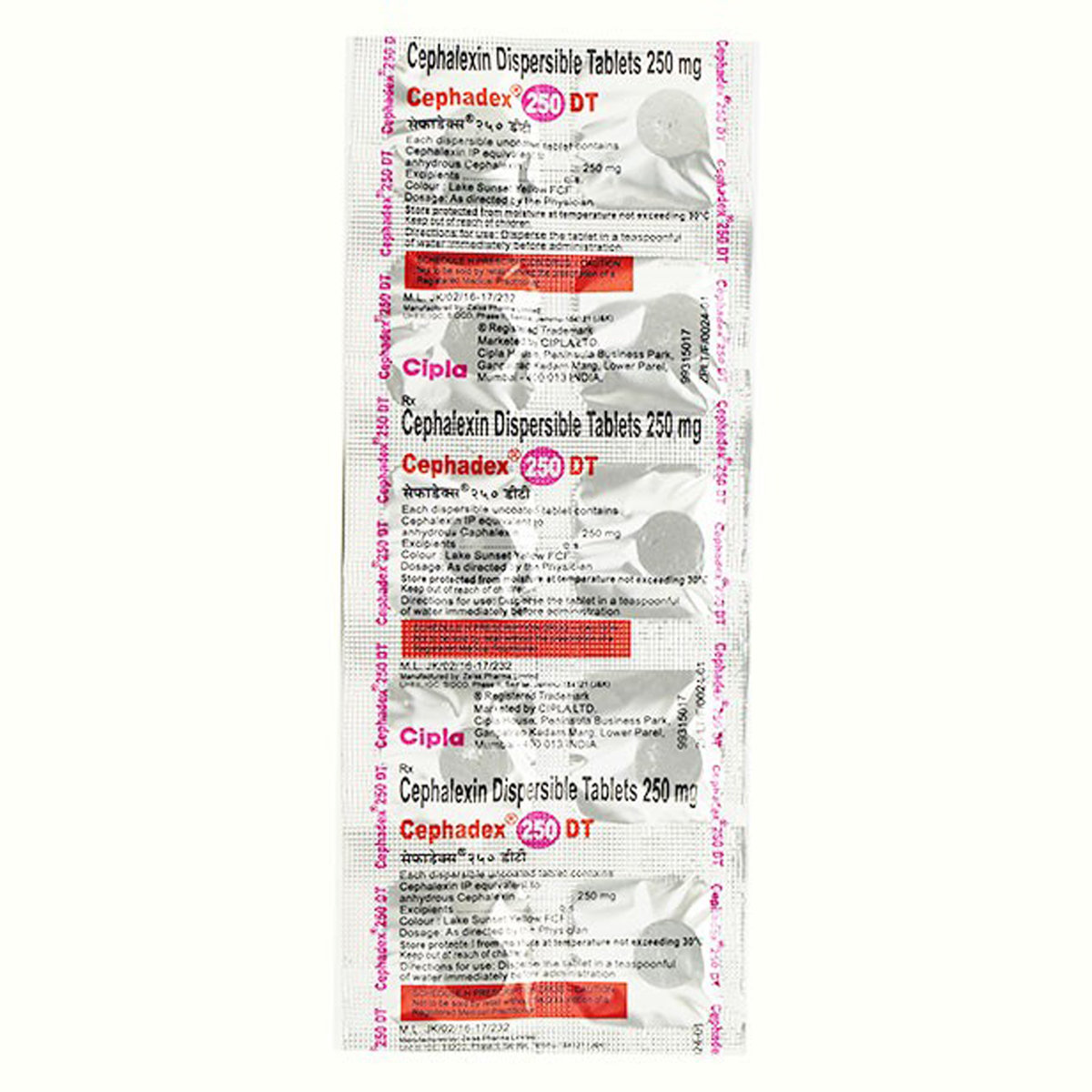 Cephadex DT 250 Tablet 10's, Pack of 10 TabletS Cephadex DT 250 Tablet 10's, Pack of 10 TabletS
