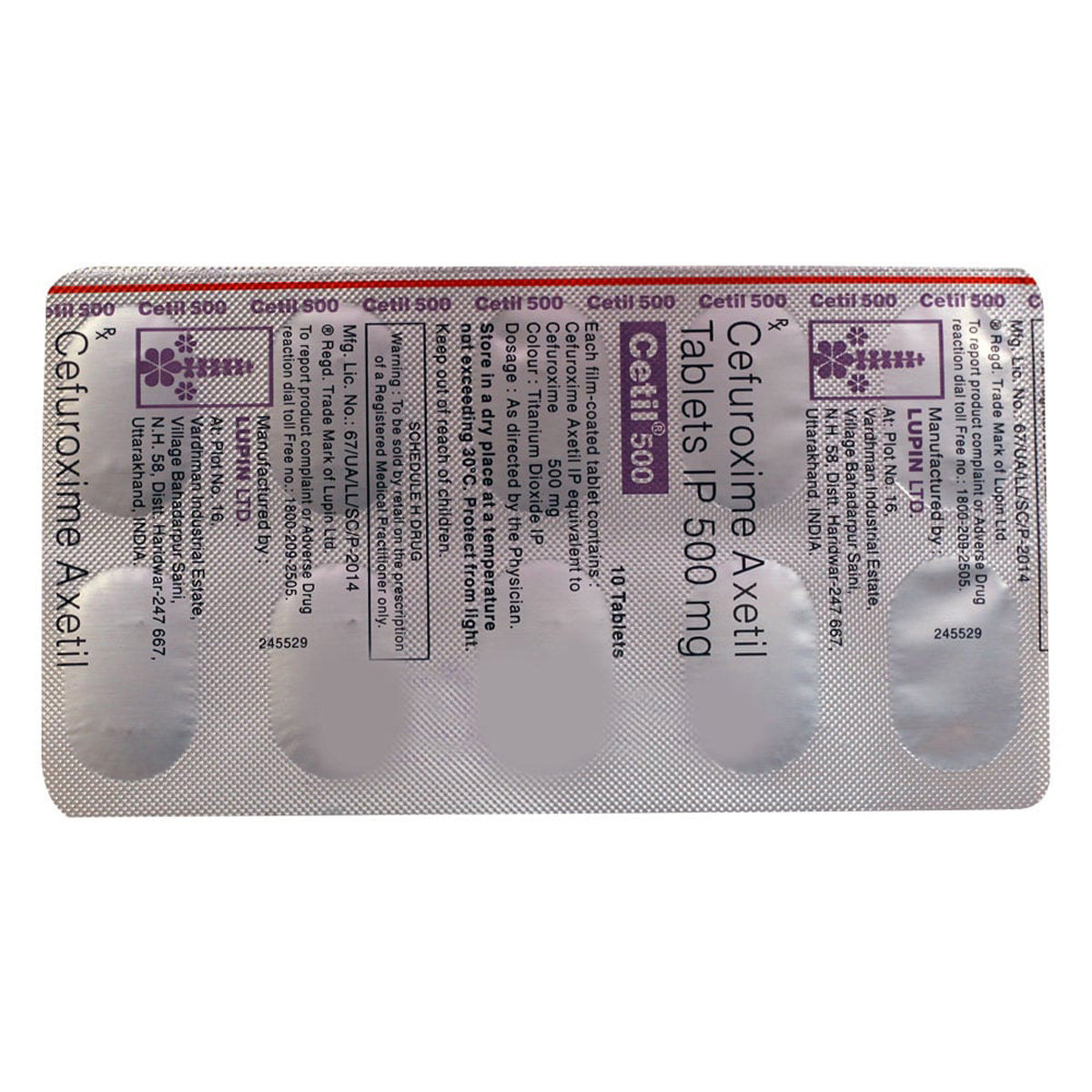 Cetil 500 Tablet 10's, Pack of 10 TABLETS Cetil 500 Tablet 10's, Pack of 10 TABLETS