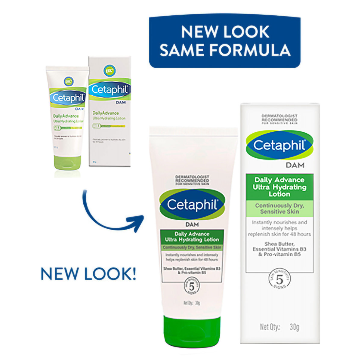 Cetaphil DAM Daily Advance Ultra Hydrating Lotion 30 gm | Shea Butter, Essentials Vitamin B3, Pro Vitamin B5 | Nourishes Skin for 48 hrs | Protect Moisture LossFor Continuously Dry, Sensitive Skin, Pack of 1 Cetaphil DAM Daily Advance Ultra Hydrating Lotion 30 gm | Shea Butter, Essentials Vitamin B3, Pro Vitamin B5 | Nourishes Skin for 48 hrs | Protect Moisture LossFor Continuously Dry, Sensitive Skin, Pack of 1