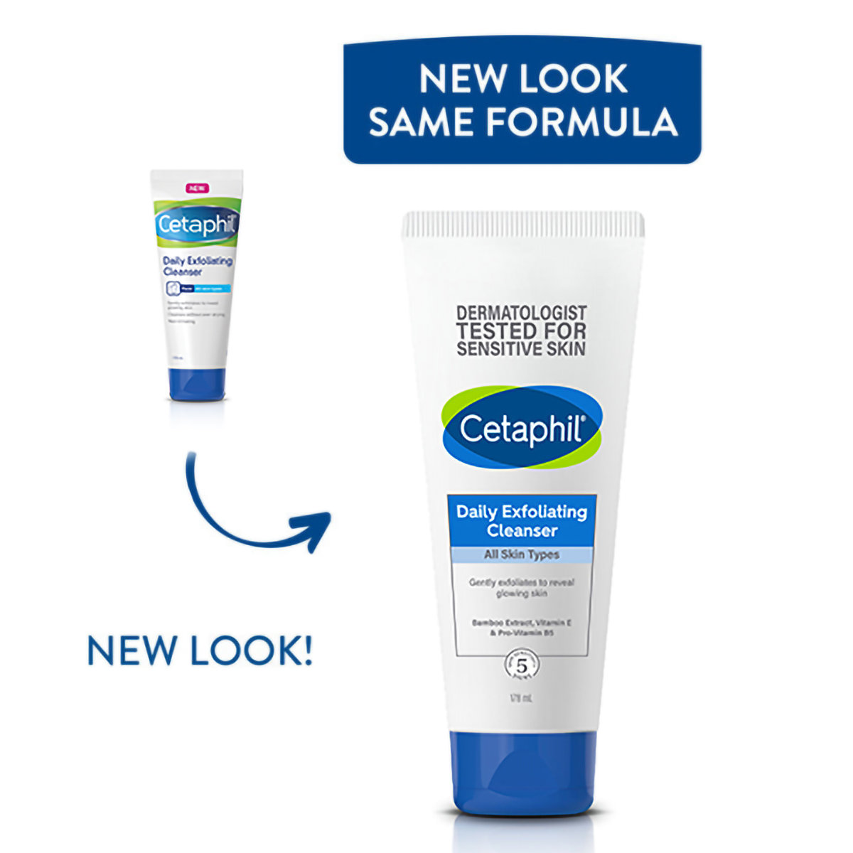 Cetaphil Daily Exfoliating Cleanser 178 ml | Bamboo Extract, Vitamin E, Pro Vitamin B5 | Cleanses Away Dirt & Impurities | All Skin Type, Pack of 1 Cetaphil Daily Exfoliating Cleanser 178 ml | Bamboo Extract, Vitamin E, Pro Vitamin B5 | Cleanses Away Dirt & Impurities | All Skin Type, Pack of 1
