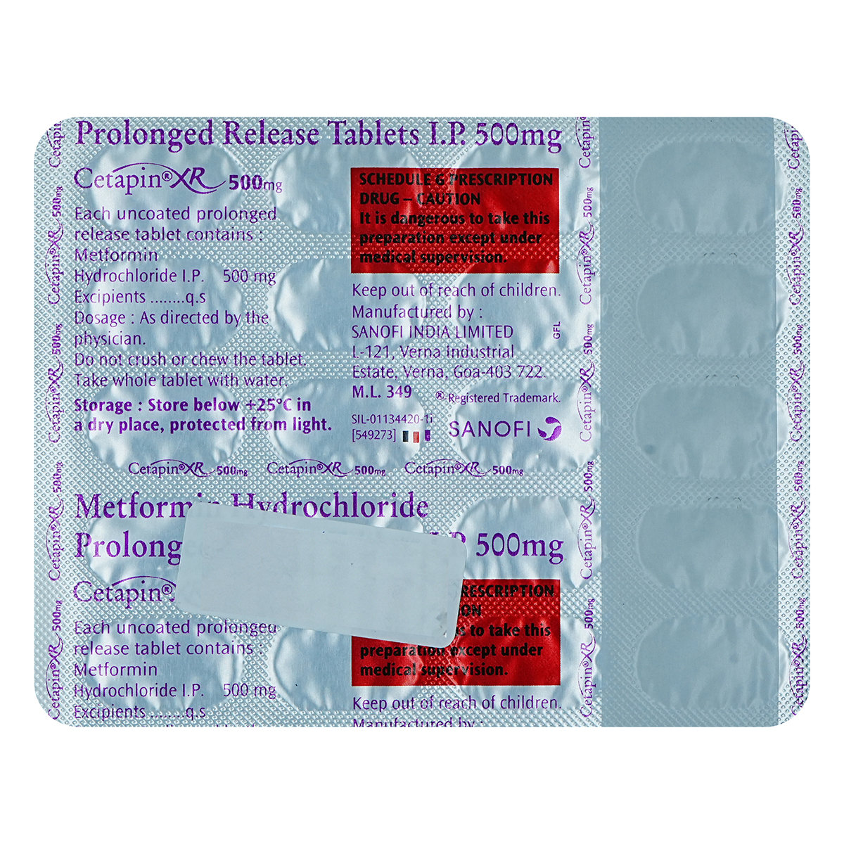 Cetapin XR 500 mg Tablet 20's, Pack of 20 TABLETS Cetapin XR 500 mg Tablet 20's, Pack of 20 TABLETS