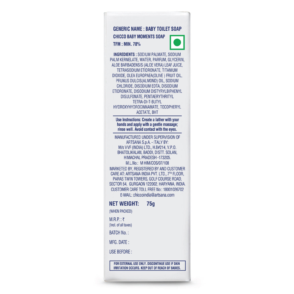 Chicco Baby Moments Soap, 75 gm, Pack of 1 Chicco Baby Moments Soap, 75 gm, Pack of 1