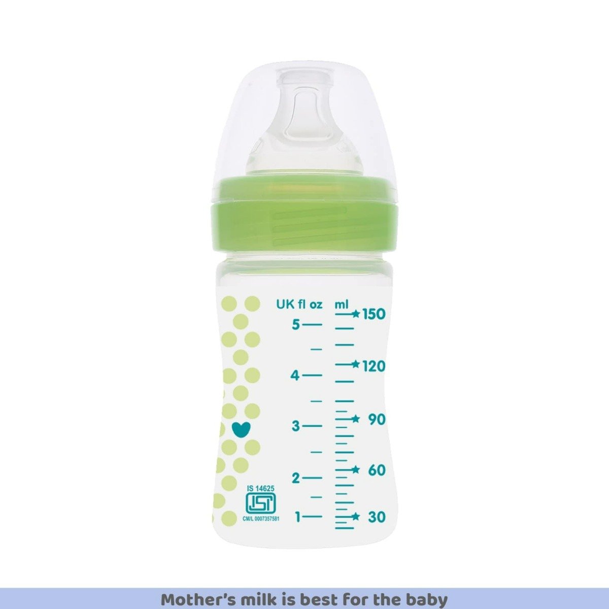 Chicco Well-Being Green Feeding Bottle, 150 ml, Pack of 1 Chicco Well-Being Green Feeding Bottle, 150 ml, Pack of 1