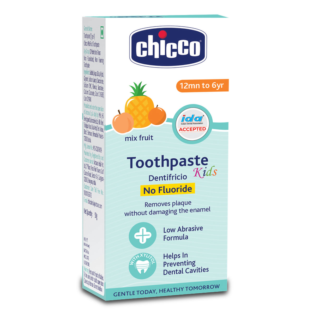 Chicco Mix Fruit Toothpaste for 1 to 6 Year Kids, 50 gm, Pack of 1 Chicco Mix Fruit Toothpaste for 1 to 6 Year Kids, 50 gm, Pack of 1