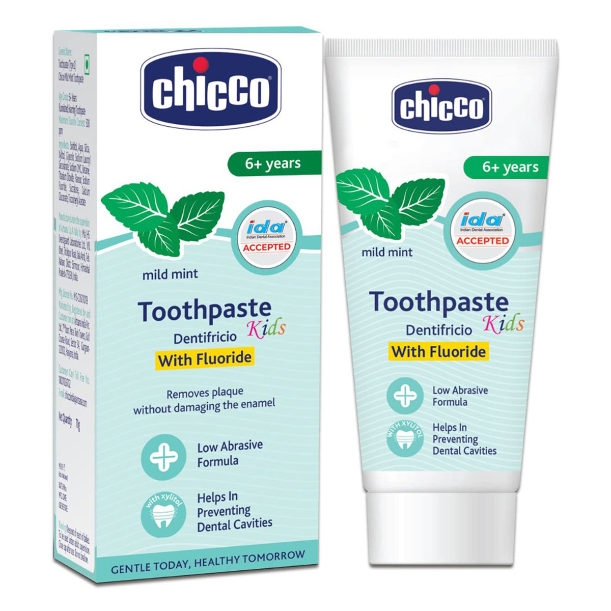 Chicco Mild Mint Flavour Toothpaste for 6+ Year Kids, 70 gm, Pack of 1 Chicco Mild Mint Flavour Toothpaste for 6+ Year Kids, 70 gm, Pack of 1