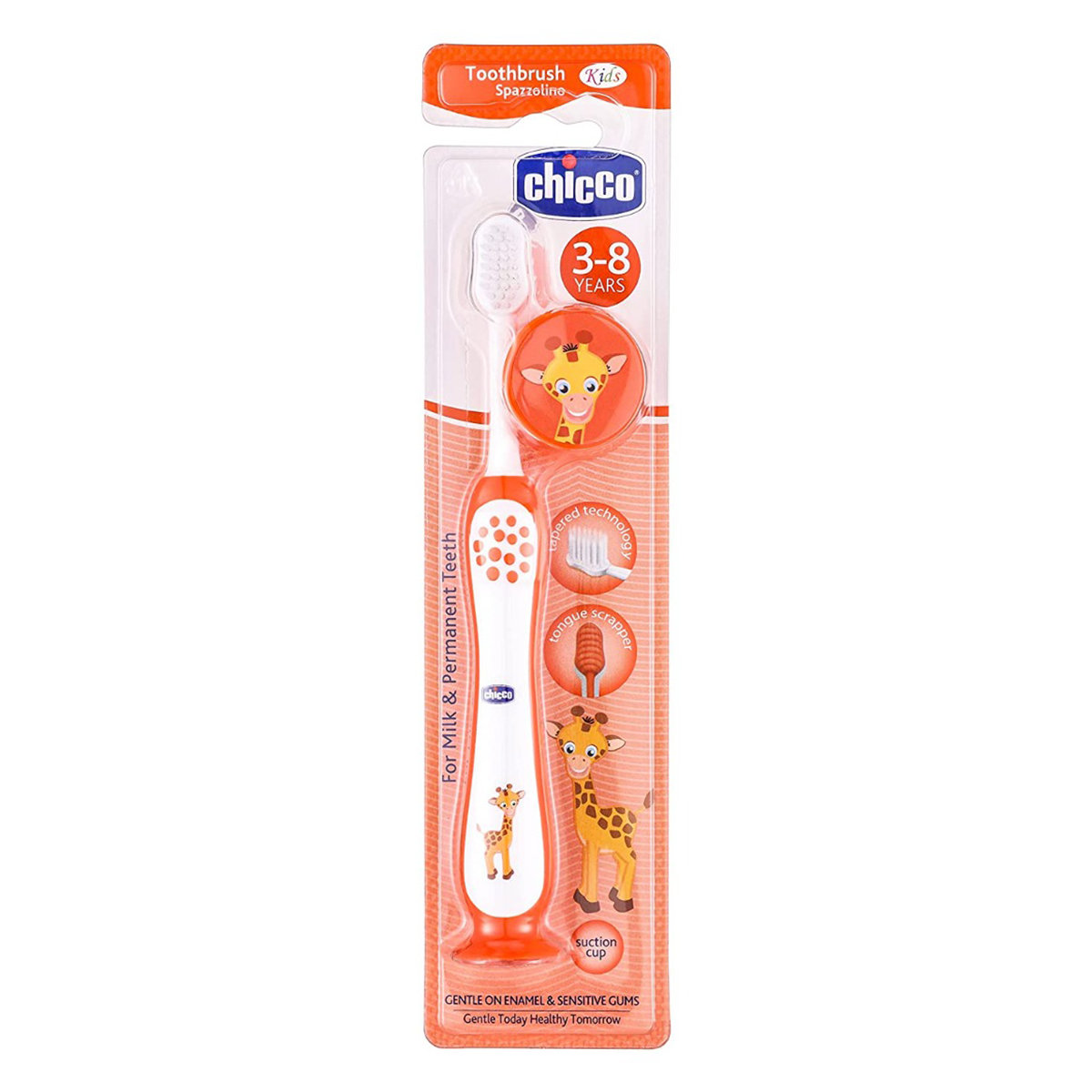 Chicco Extrasoft Orange Toothbrush for 3-8 Year Kids, 1 Count, Pack of 1 Chicco Extrasoft Orange Toothbrush for 3-8 Year Kids, 1 Count, Pack of 1
