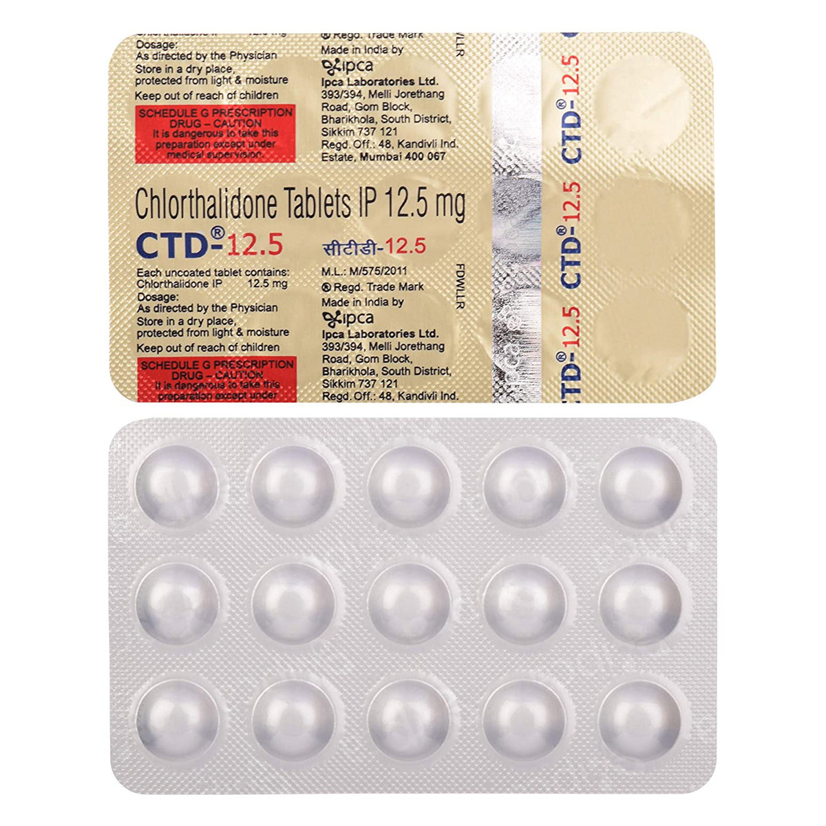 Chlorthali 12.5 mg Tablet 15's, Pack of 15 TABLETS Chlorthali 12.5 mg Tablet 15's, Pack of 15 TABLETS