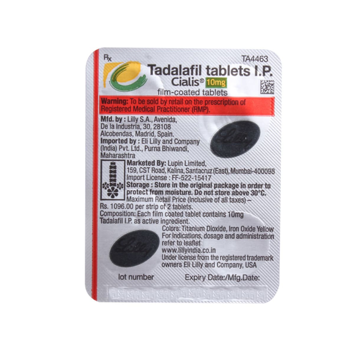 Cialis 10mg Tablet 2's, Pack of 2 TABLETS Cialis 10mg Tablet 2's, Pack of 2 TABLETS