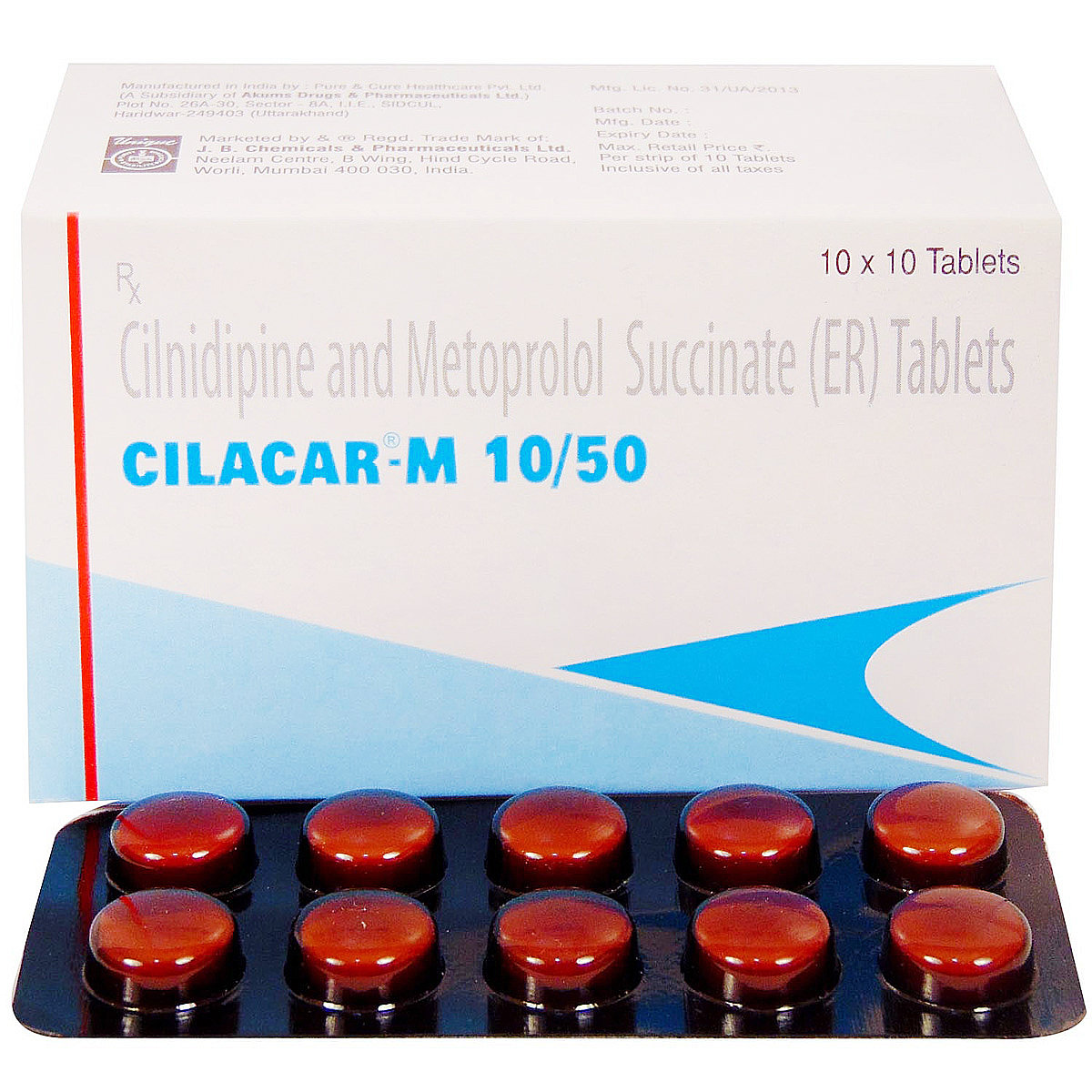 Cilacar-M 10/50 Tablet 10's, Pack of 10 TABLETS Cilacar-M 10/50 Tablet 10's, Pack of 10 TABLETS