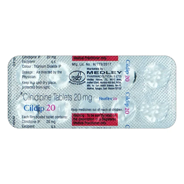 Cildip 20 Tablet 10's, Pack of 10 TABLETS