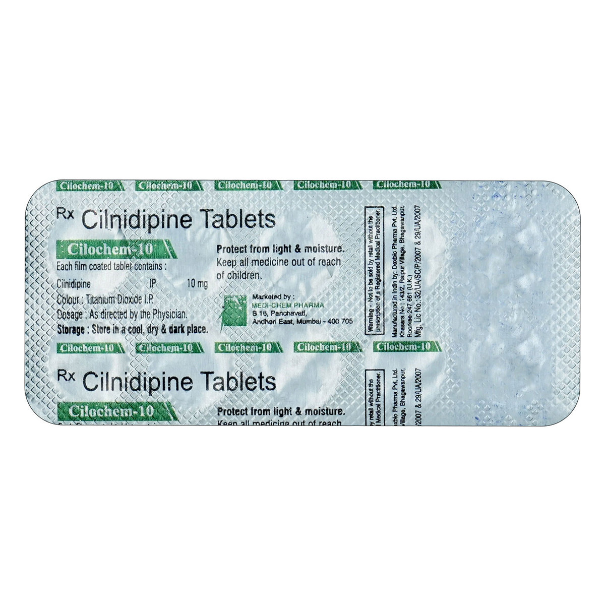 Cilochem-10mg Tablet 10's, Pack of 10 TABLETS Cilochem-10mg Tablet 10's, Pack of 10 TABLETS