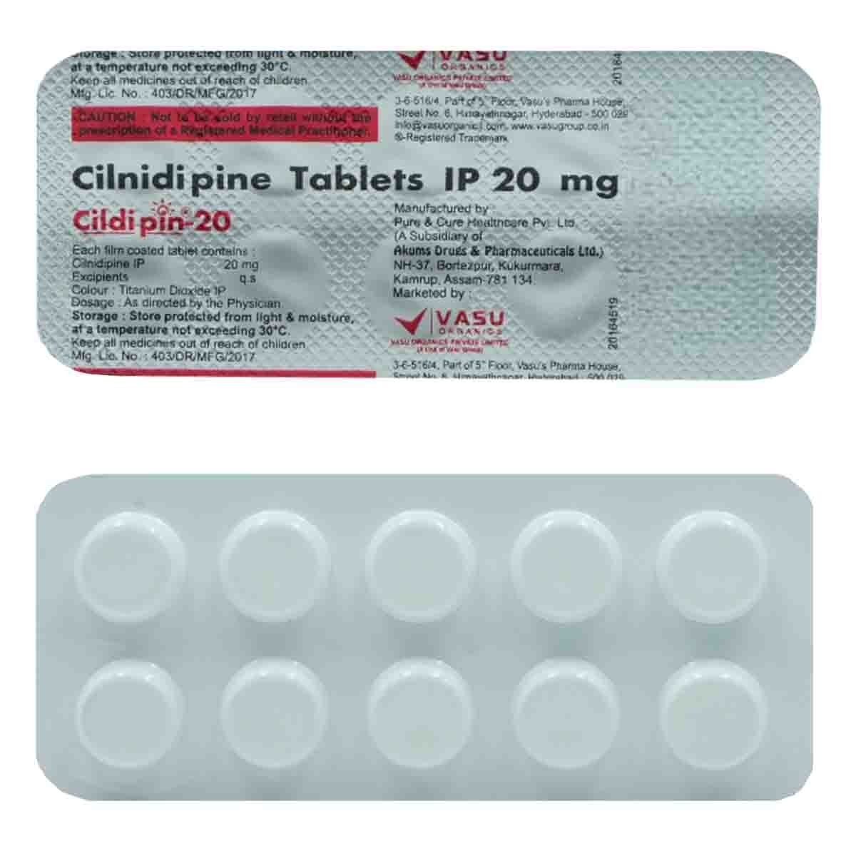 Cildipin-20 Tablet 10's, Pack of 10 TabletS Cildipin-20 Tablet 10's, Pack of 10 TabletS