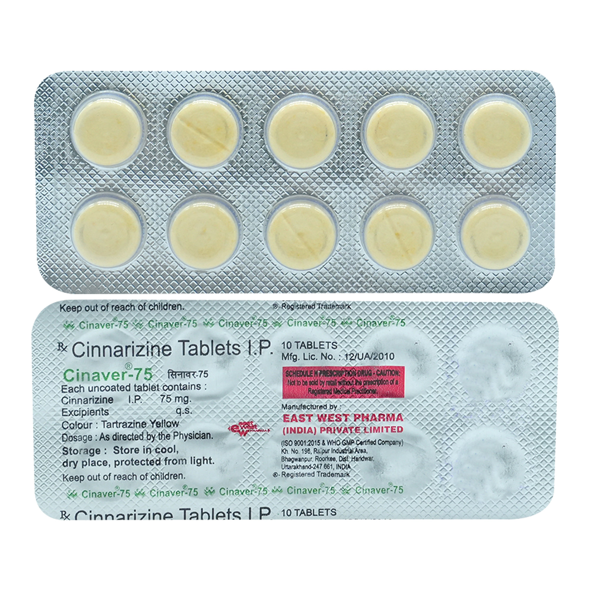 CINAVER 75MG TABLET, Pack of 10 TABLETS CINAVER 75MG TABLET, Pack of 10 TABLETS