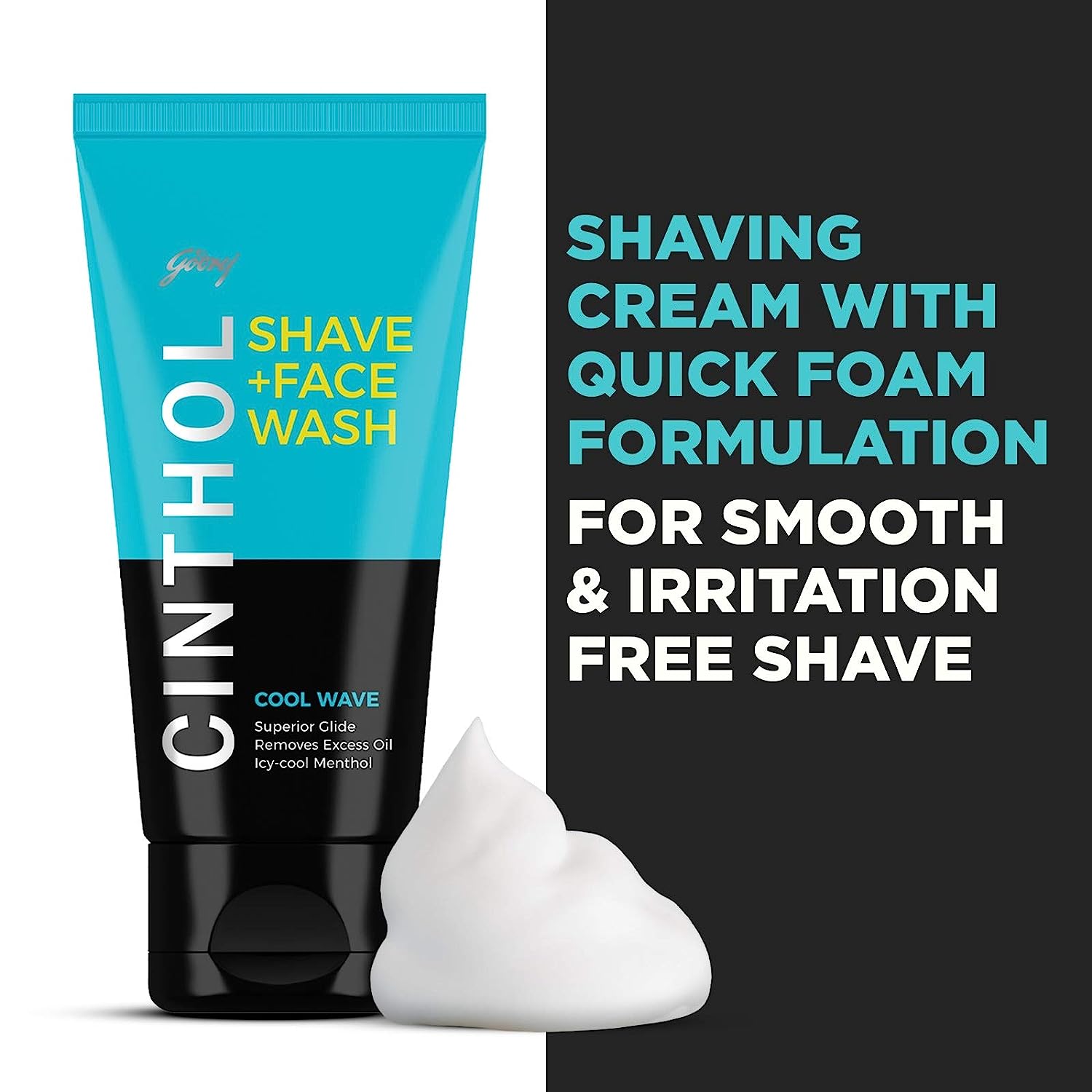 Cinthol Cool Wave Shave + Face Wash 100 gm | With Icy Cool Menthol | Removes Excess Oil | For Refreshing Skin | Makes Beard Soft & Irritation Free With Dual Cleansing System | For Men, Pack of 1 Cinthol Cool Wave Shave + Face Wash 100 gm | With Icy Cool Menthol | Removes Excess Oil | For Refreshing Skin | Makes Beard Soft & Irritation Free With Dual Cleansing System | For Men, Pack of 1
