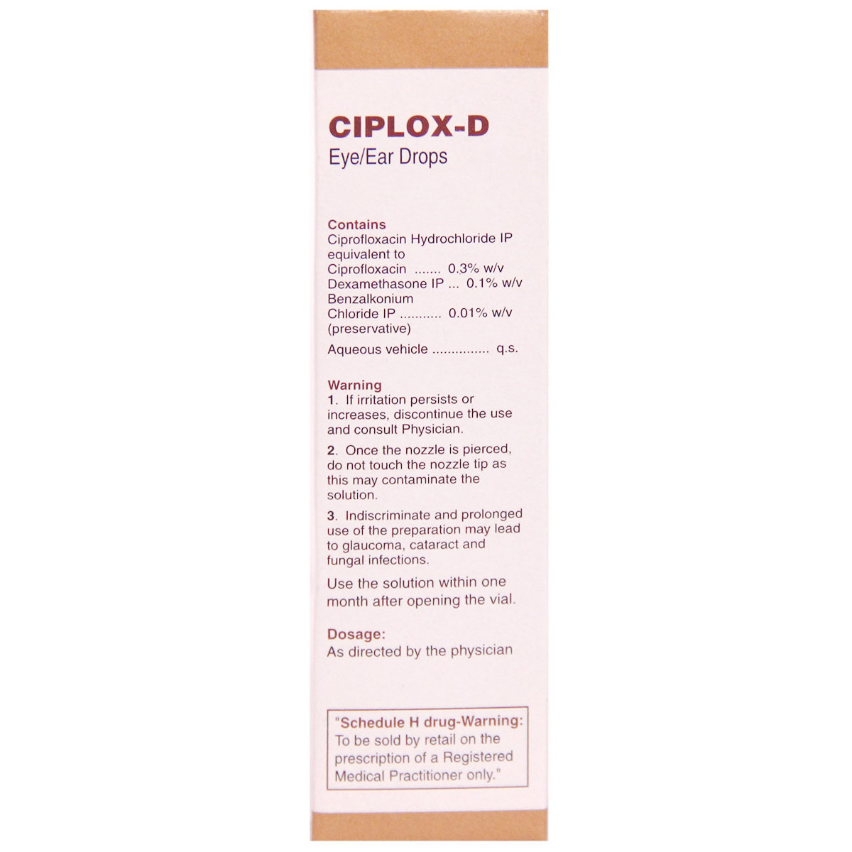 Ciplox-D Eye/Ear Drops 10 ml, Pack of 1 EYE/EAR DROPS Ciplox-D Eye/Ear Drops 10 ml, Pack of 1 EYE/EAR DROPS