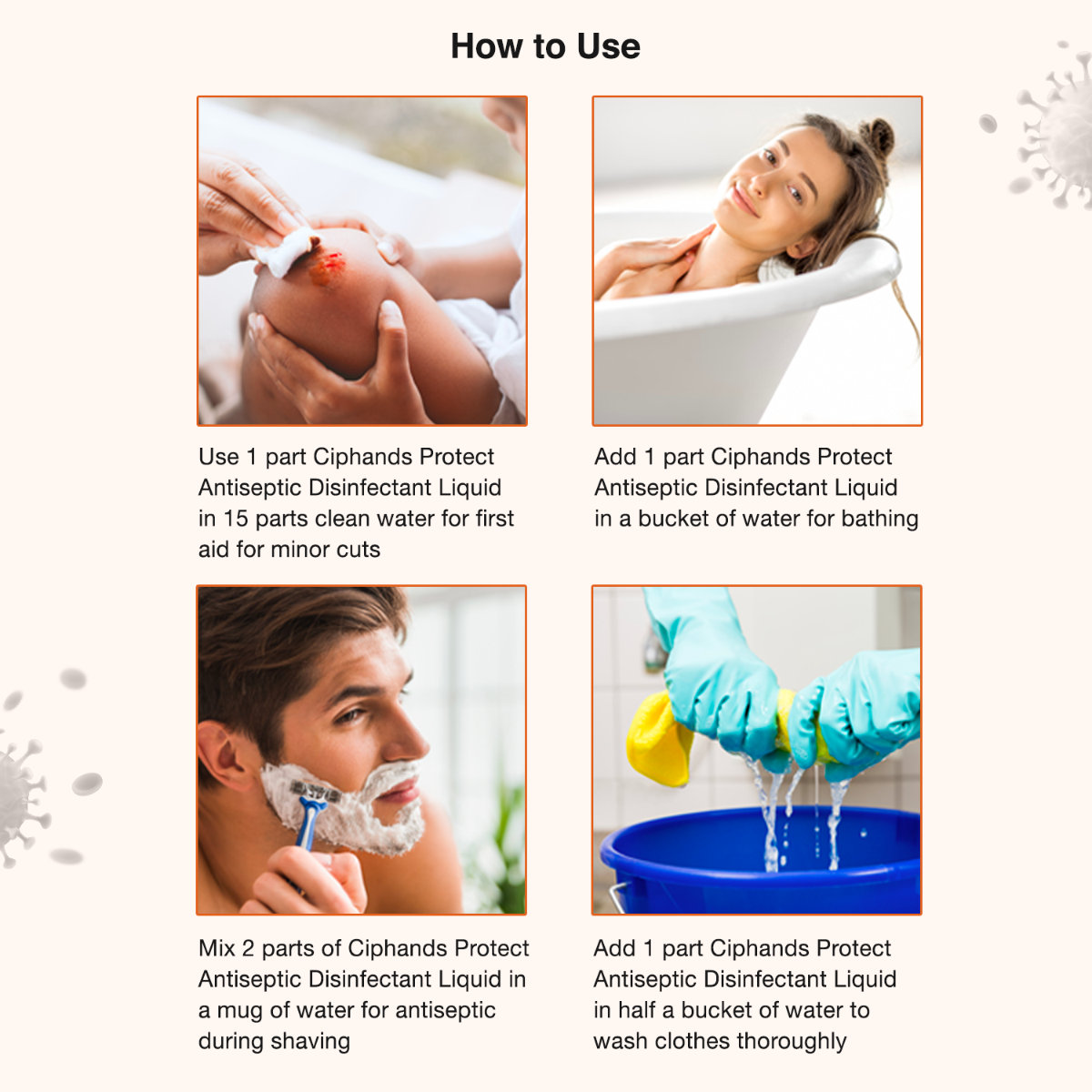 Ciphands Protect Antiseptic Disinfectant Liquid, 250 ml, Pack of 1 Ciphands Protect Antiseptic Disinfectant Liquid, 250 ml, Pack of 1