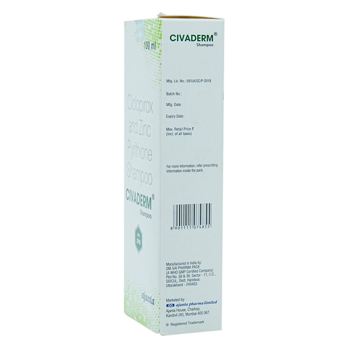 Civaderm Shampoo 100 ml, Pack of 1 Shampoo Civaderm Shampoo 100 ml, Pack of 1 Shampoo