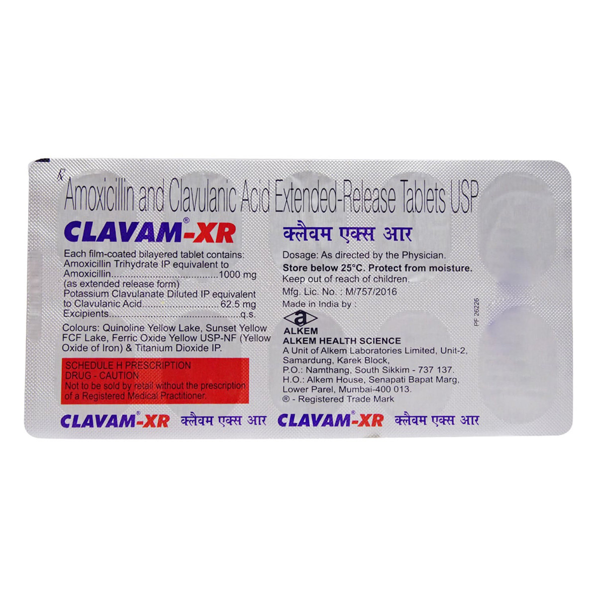 Clavam XR Tablet 10's, Pack of 10 TABLETS Clavam XR Tablet 10's, Pack of 10 TABLETS