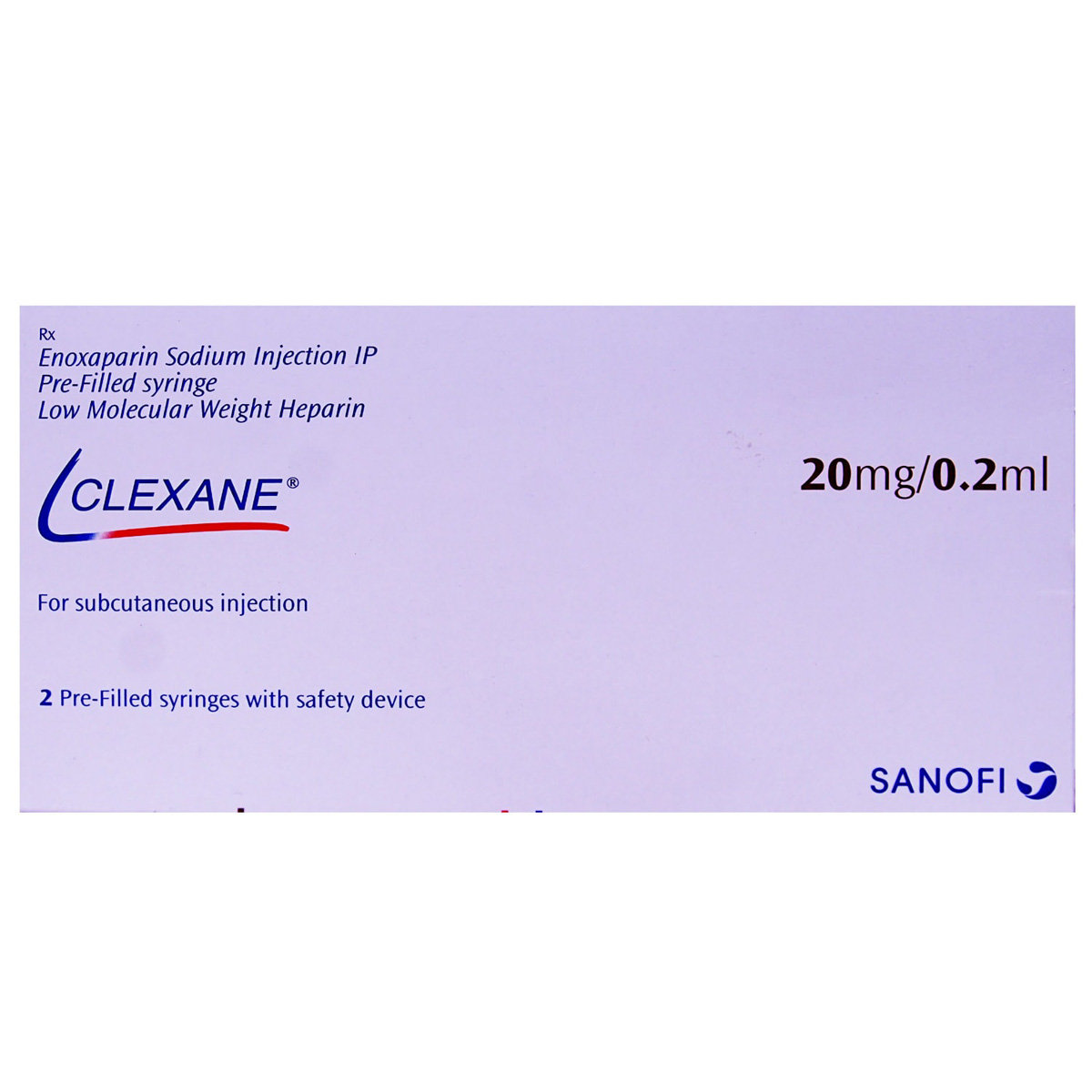 Clexane 20mg Injection 0.2 ml, Pack of 1 INJECTION Clexane 20mg Injection 0.2 ml, Pack of 1 INJECTION